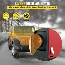 VEVOR 8KW 12V Car Heater Diesel Air Heater All in One with Silencer for Car Bus Trailer RV Various Diesel Vehicle Parking Heater