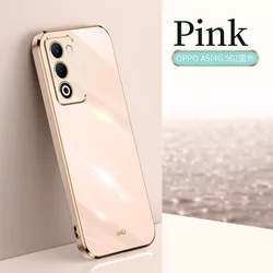 Luxury Fashion Plating Shockproof Silicone Phone Case - High Quality, Soft & Slim Design for OPPO A5 5G 2025 (Pink(XL-DD))