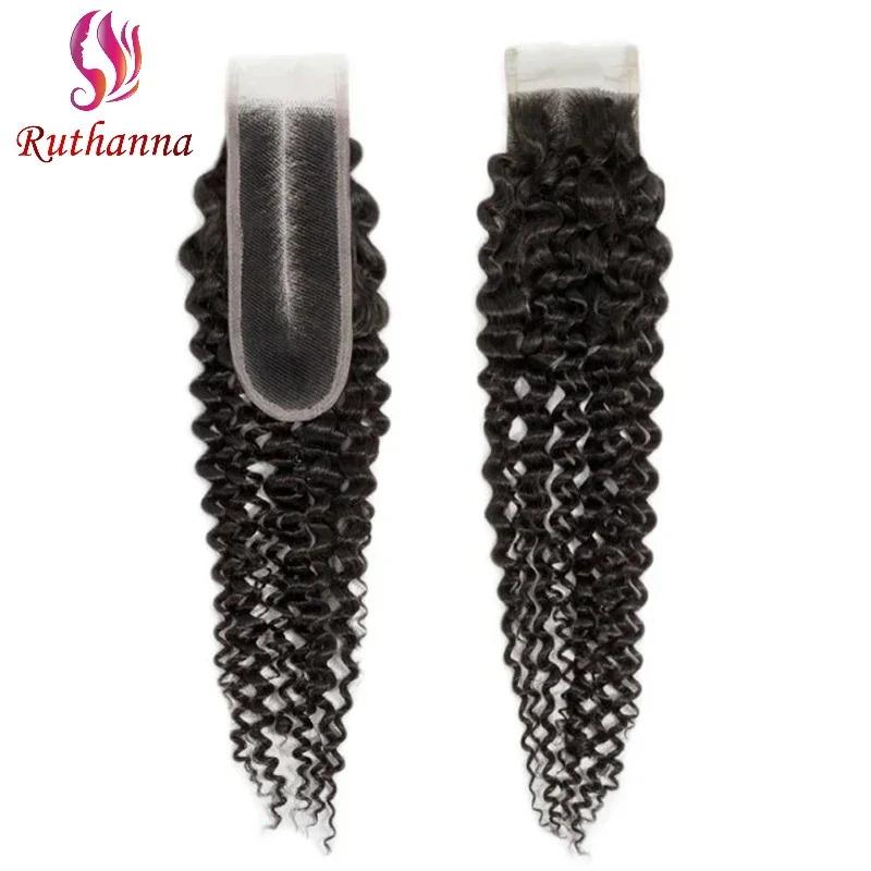 Kinky Curly 2x6 Lace Closure Human Hair Pre-Plucked Hairline Brazilian Virgin Hair Soft Transparent Lace Closure For Women