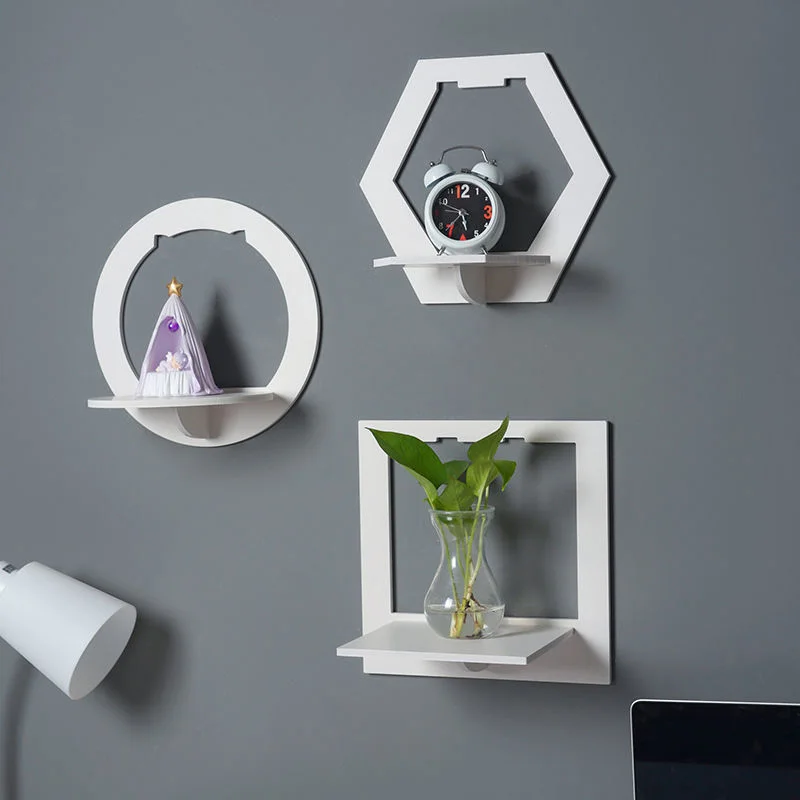 

Bedroom Wall Mounted Shelf Home Decor Bedside Storage Rack for Projector Phone Charging Rack Punch-Free Wall Socket Hiding Rack