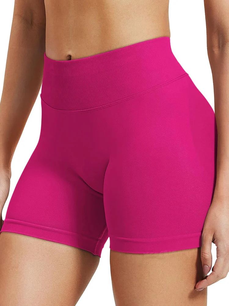 Impact Seamless Shorts 4.5" Ribbed Yoga Shorts Women Flex Scrunch Bum Gym Booty Running Short Butt Lifting Workout Pants sports shorts running shorts yoga shorts workout shorts seamless shorts