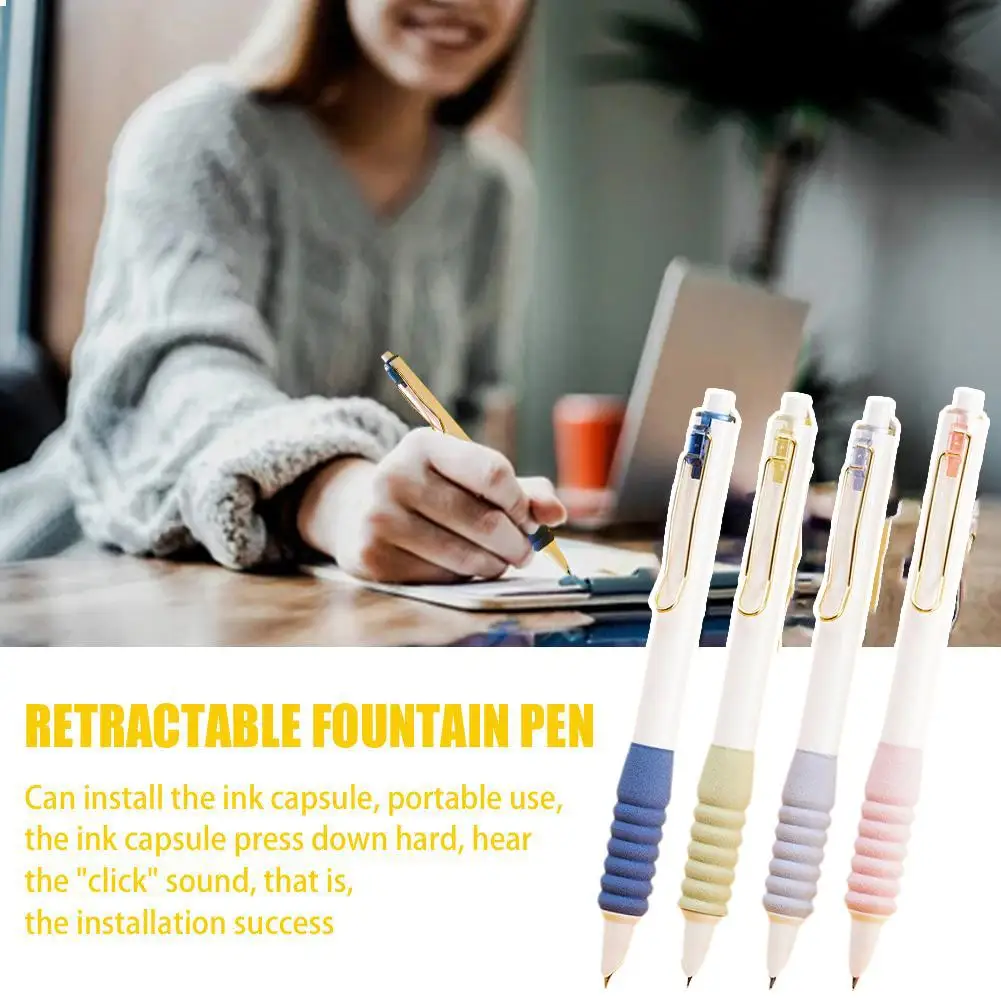 

Press Typ Fountain Pen Ink Pen 0.38mm Retractable Nib Posture Correction Pens For Student School Stationery Calligraphy Writing