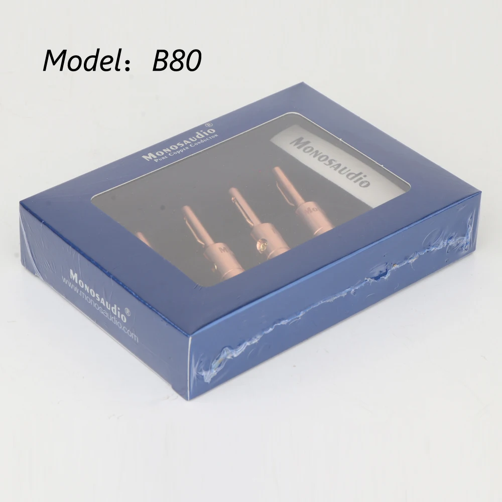 Monosaudio-pure Cobre Ródio Banhado Banana Plug Hi-end Conector Adaptador de Grau Terminal Jack B80 Mais Vendidos Pcs - Image 3