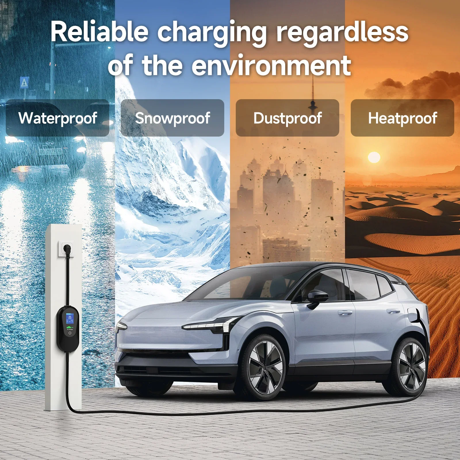 WiFi Electric Car Charger Puppyfc Type1 3.6KW 16A 1Phase Type2/GBT Plug Portable EV Charger Fast Charging Wallbox with Cable ev charger