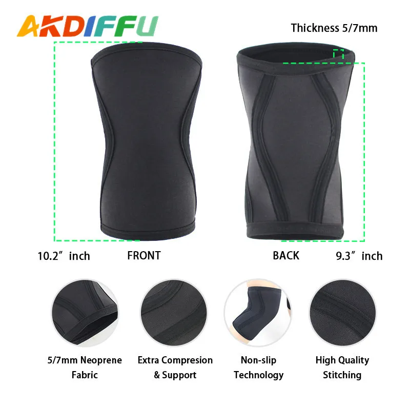 7mm Knee Sleeves for Weightlifting & Powerlifting High-Performance Knee Compression Support For Squats Men and Women 1Pair