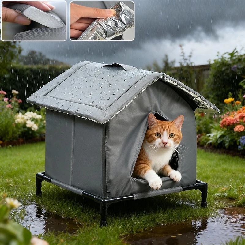 Newest Elevated Outdoor Portable Stray Cat Nest Winter Warm Waterproof Large Space Cat Shelter Thickened Enclosed Pet Tent 숨숨집 Newest Elevated Outdoor Portable Stray Cat Nest Winter Warm Waterproof Large Space Cat Shelter Thickened Enclosed Pet Tent 숨숨집