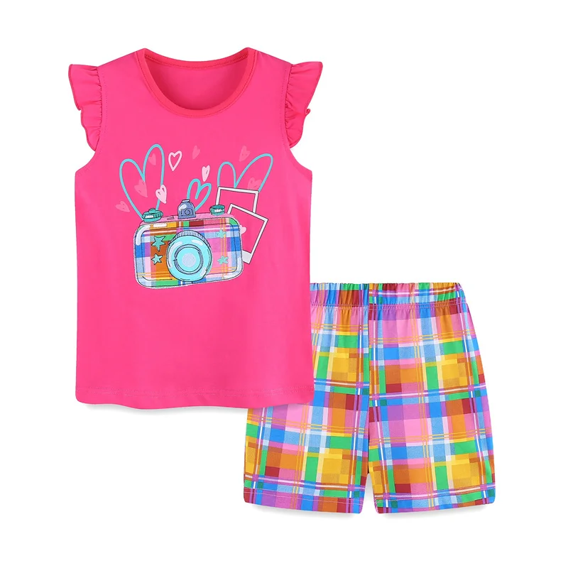 Girls Clothing Sets 2Pcs for Summer Toddler Kids Outfits Sleeveless Tees Shorts kids clothing set girls clothing set