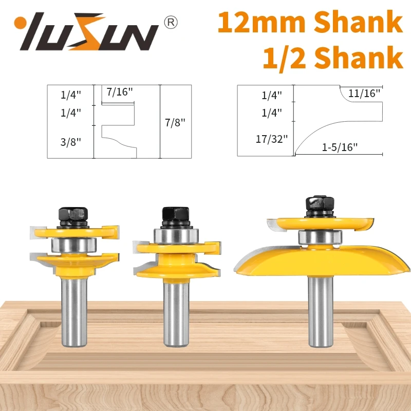 

7.YUSUN 3 шт. 12,7 мм/12 мм направляющие сборы-римские свёрла OGEE фреза для деревообработки фреза для деревянной фрезы торцевая фреза
