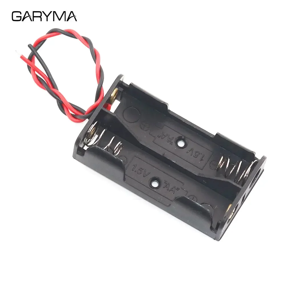 Multi-Slot AA Battery Storage Case with DIY Leads - Black