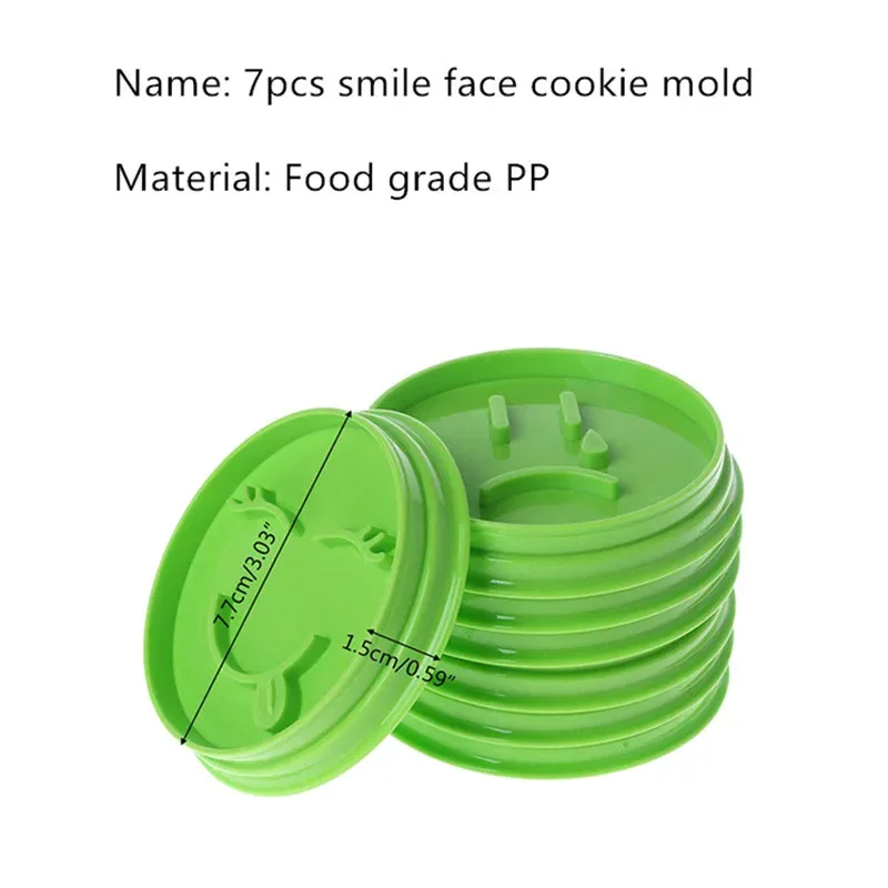 7Pcs/set Smiley Biscuit Mold Cake Decorating Tools embossing biscuit moulds DIY Smiling Face Cookie Cutter Set Baking Mold