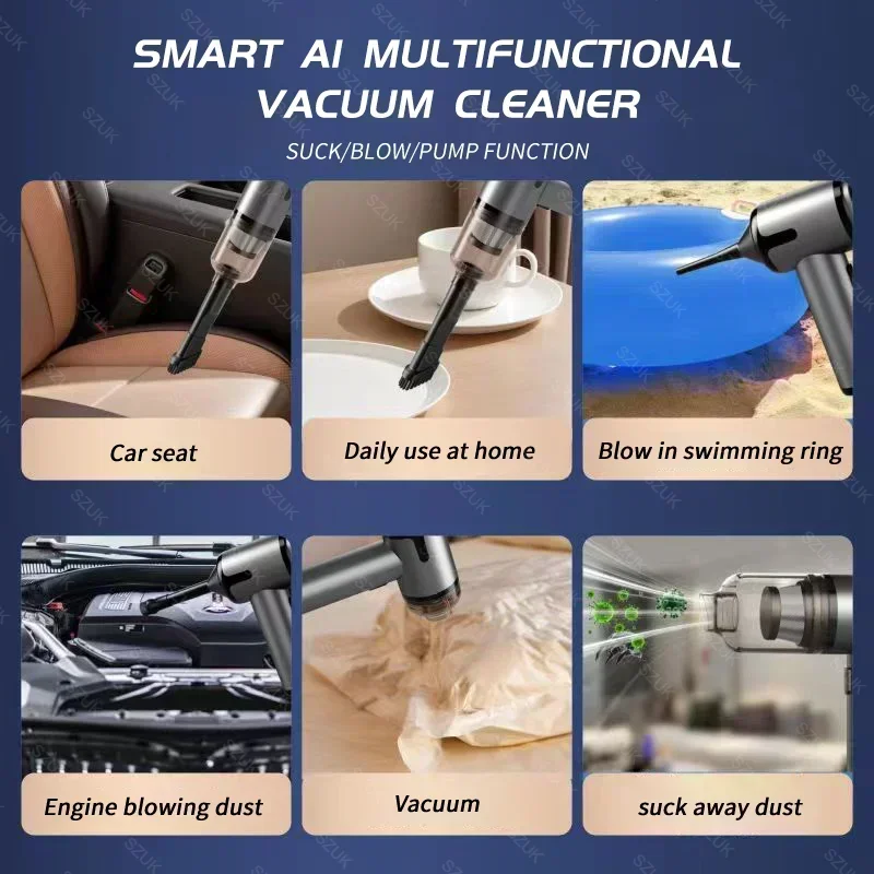 SZUK 148000PA Car Vacuum Cleaner Mini Wireless Handheld Portable Vacuum Cleaner Strong Suction Vacuum Cleaner Cleaning Machine 4