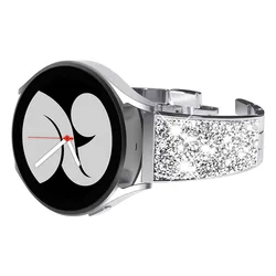 Elegant Bling Metal Watchband Bracelet - 22mm Strap for 22mm (Silver)
