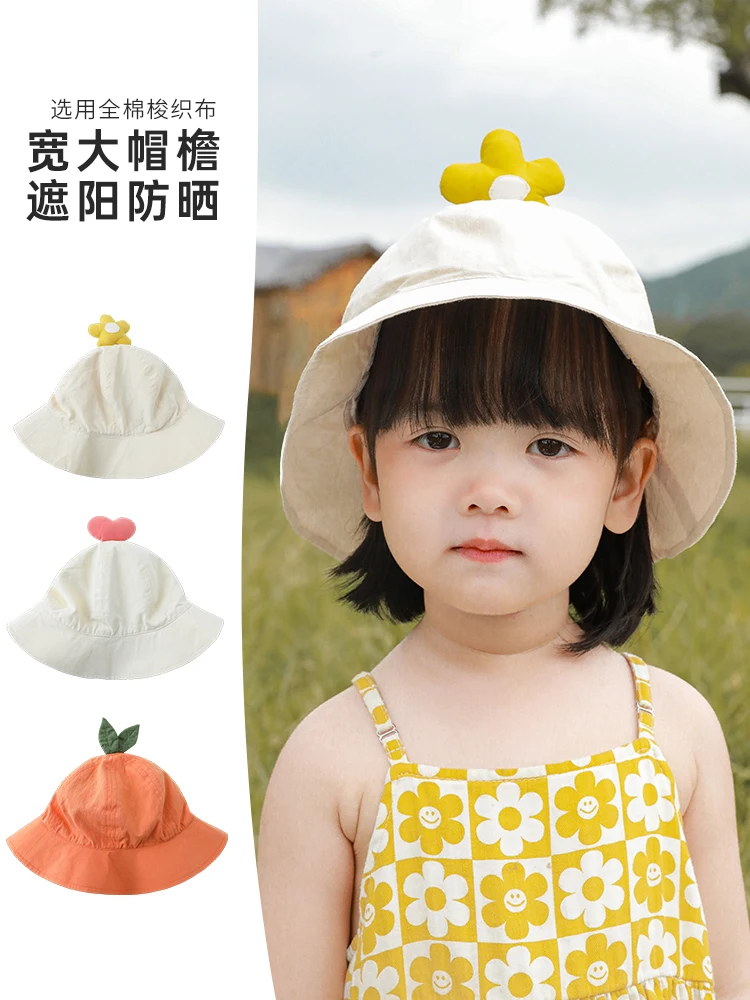 

Детская Милая трехмерная мультяшная Солнцезащитная шляпа летняя новая Солнцезащитная шляпа с большими полями для девочек универсальная Рыбацкая шляпа