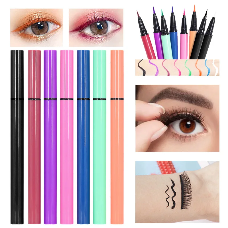 Color Selfadhesive Eyeliner Lasting Waterproof Liquid Eyeliner 2 In 1