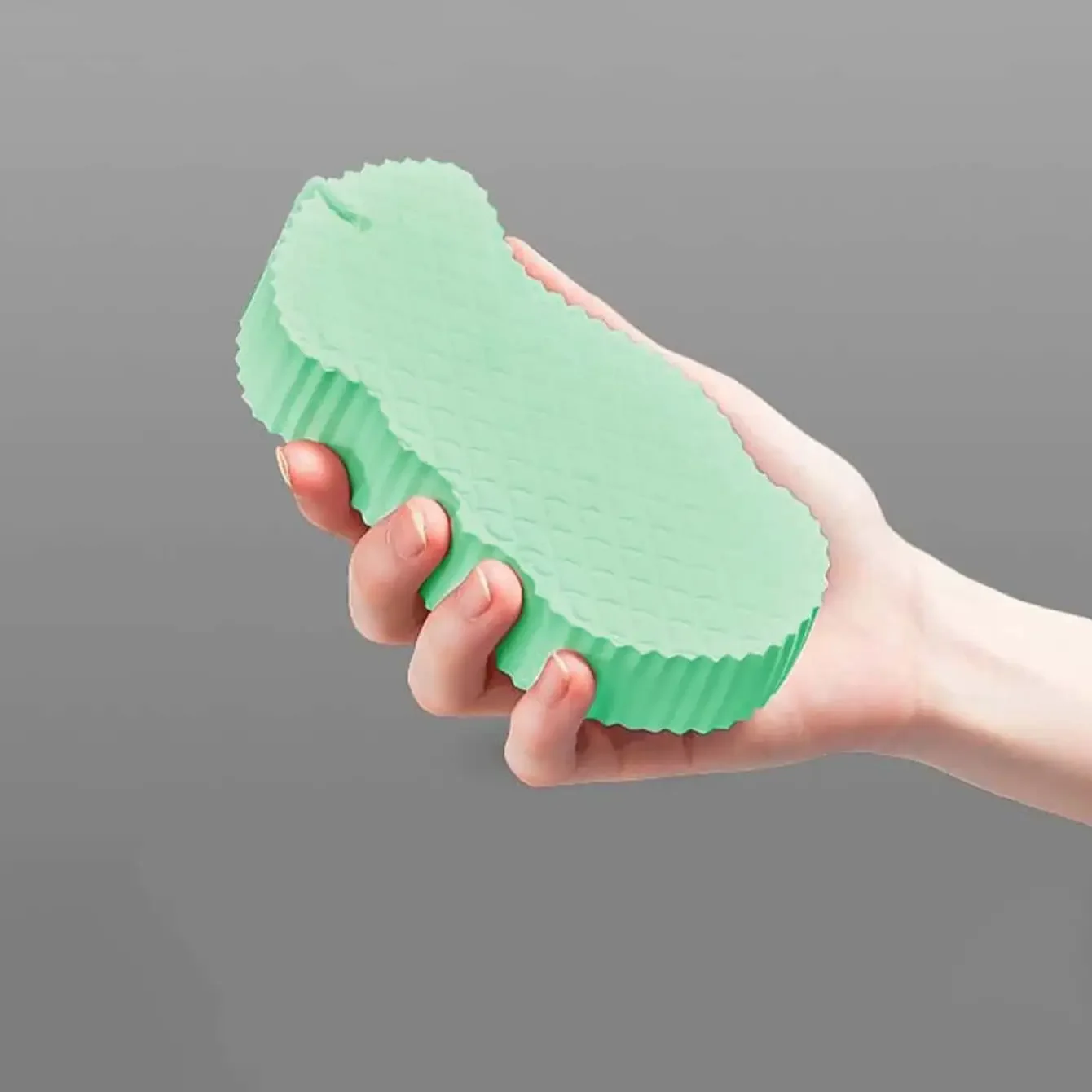 1PC-Hanging Bath Sponge,3D Fish Scale Pattern, Exfoliating Massage Shower Sponge, Bathroom Accessories, Skin Care Bathing Tool