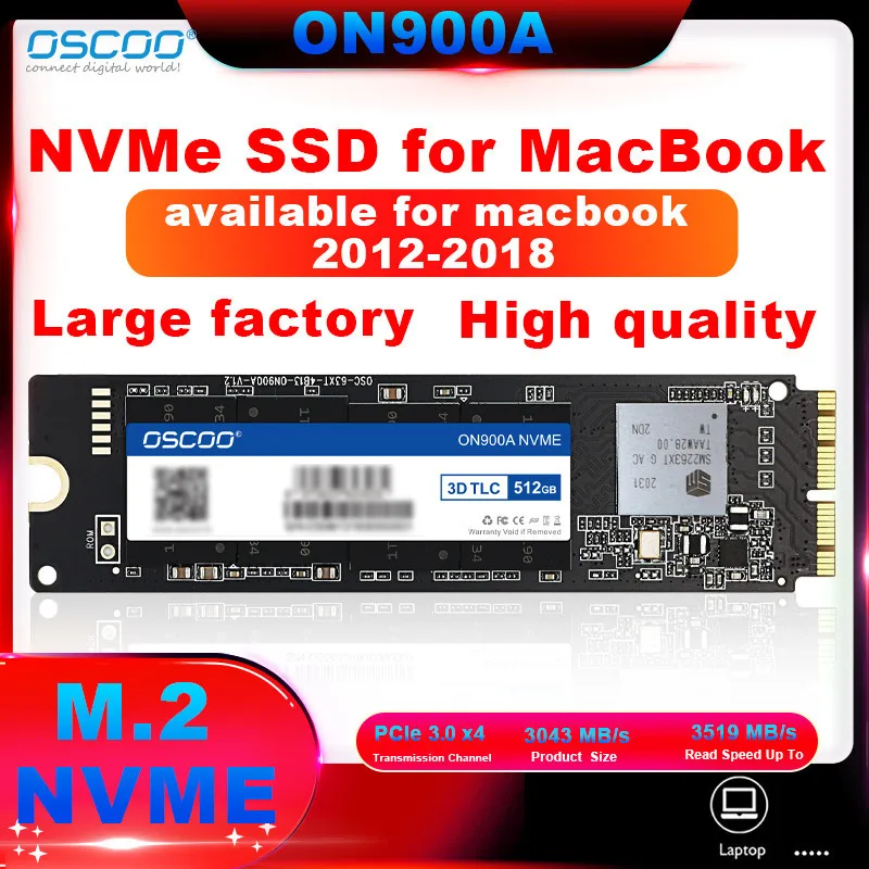 Sostituzione SSD SHARKSPEED Da 512 GB NVMe Per MacBook Air A1465 A1466 2013 2015 2017 Macbook Pro A1502 A1398 Retina 2013 2015 Imac A1418 A~p114007187 - Foto 3
