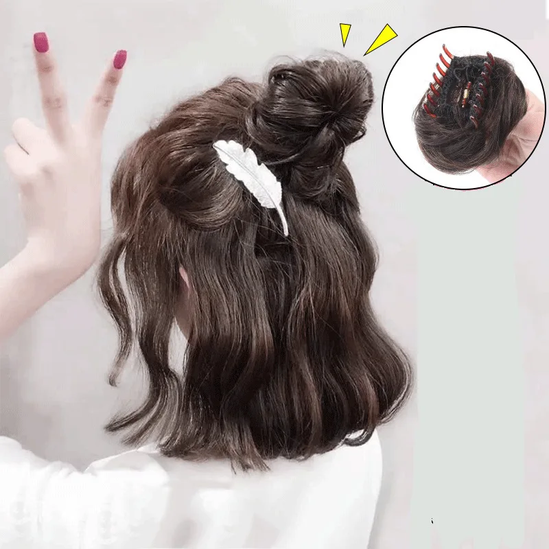 

DIANQI Synthetic Small Clip Hair Bun Chignon Women's hair scrunchie Wigs for Women Girl Children Hair bands