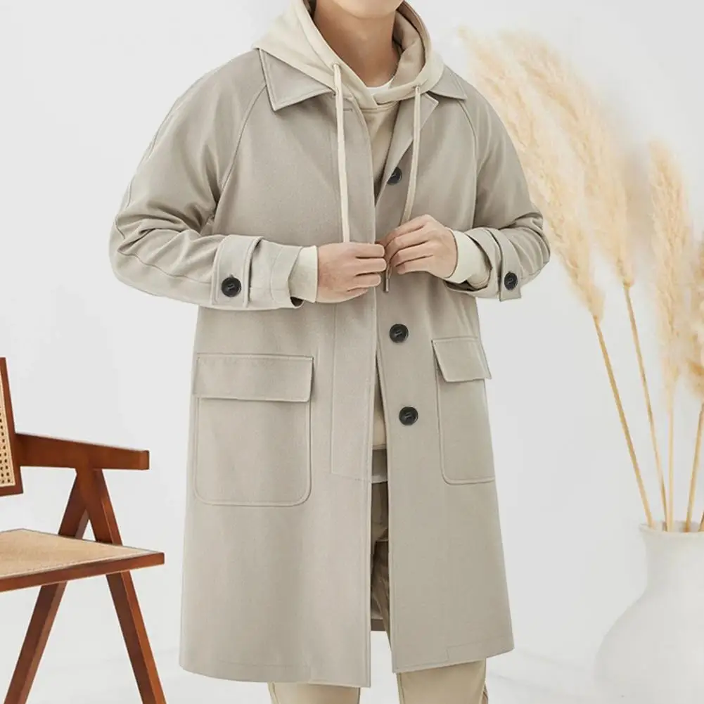 Casual Business Lapel Windbreak Jackets Men Coats Top Quality Spring Men's Trench Coat Coat Business Casual Top