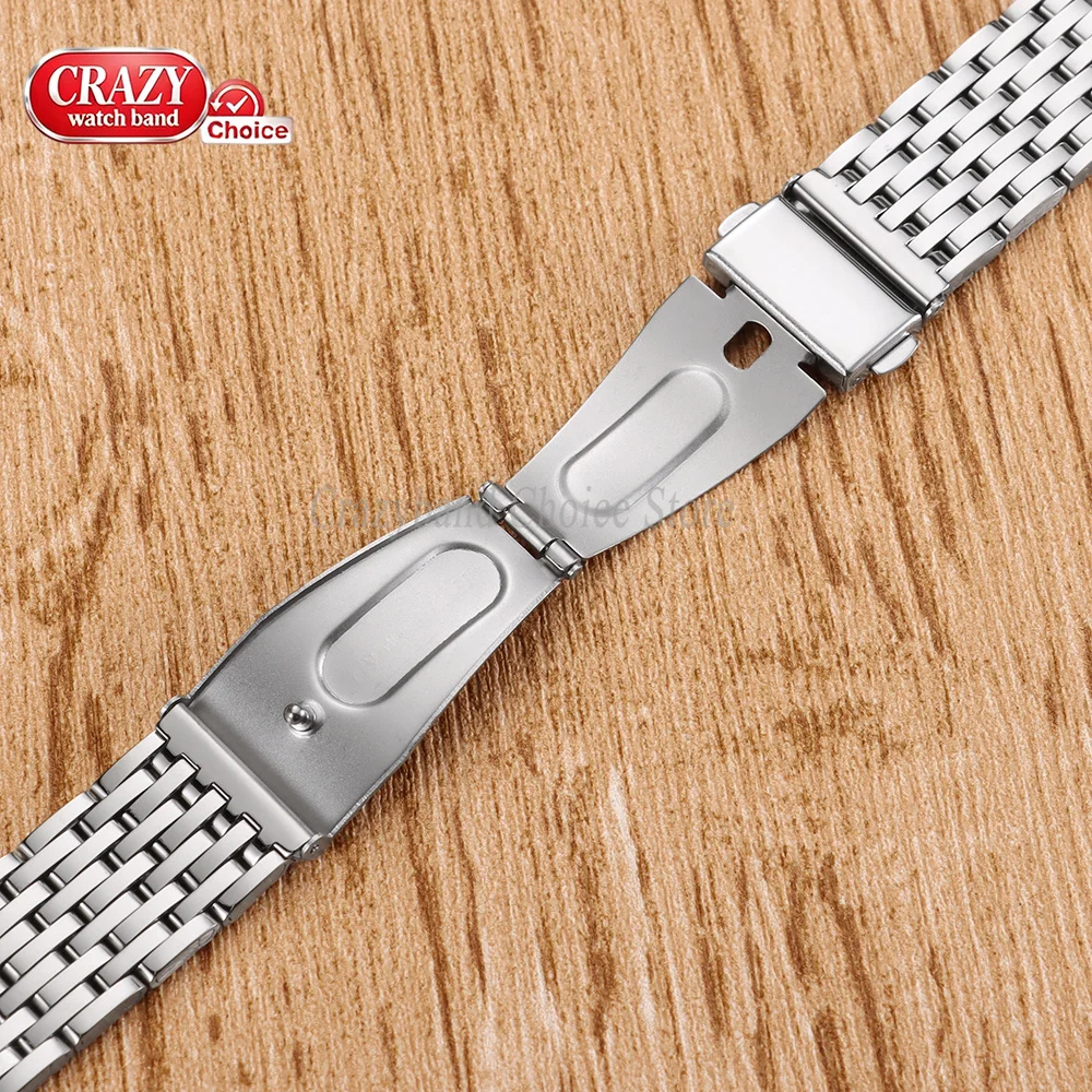 Premium Stainless Steel Watch Strap with Folding Buckle - Universal Fit 18mm, 20mm, 22mm