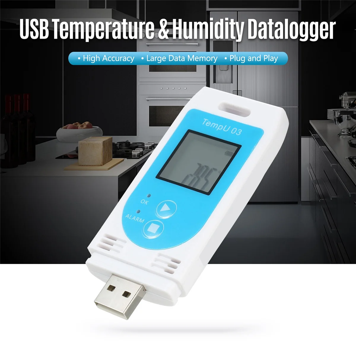 Temperature Humidity Meter TempU 03 USB Temperature Humidity Data Logger Reusable RH TEMP Datalogger Recorder Humiture Recording Meter