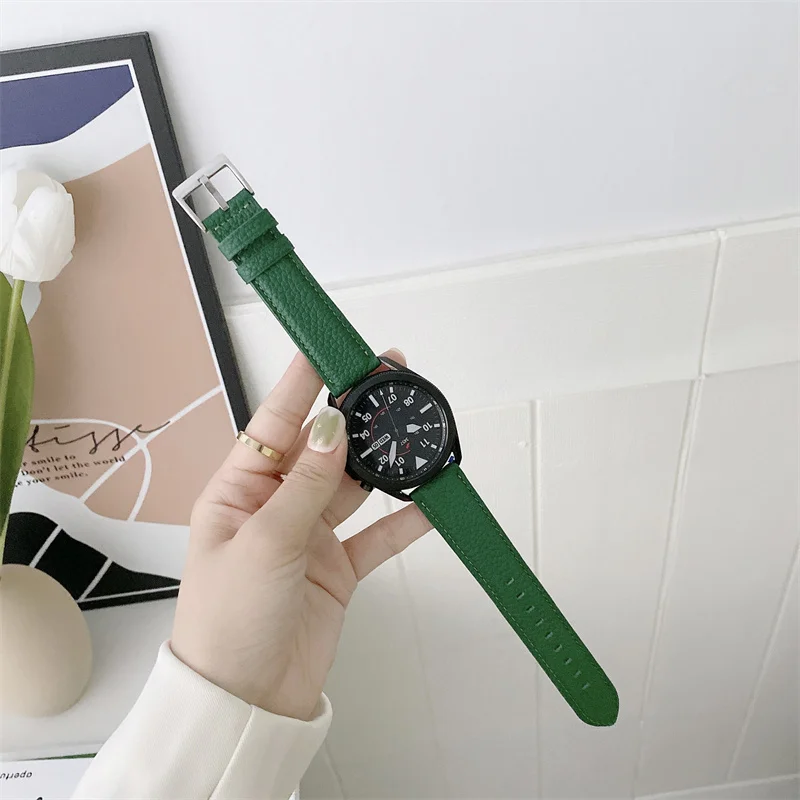 leather Strap for Samsung Galaxy watch 5 pro/5/4/Classic Active 2 bracelet for huawei GT/Amazfit-GTS-GTR-4-3-2-2e 20mm 22mm Band