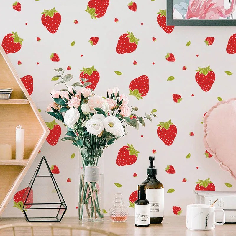 Wall Stickers Strawberry Creative Removable Vinyl PVC For Living Room Bedroom