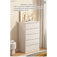 Armoire de rangement simple et moderne en blanc pour chambre à coucher, salon, armoire à tiroirs contre le mur 4