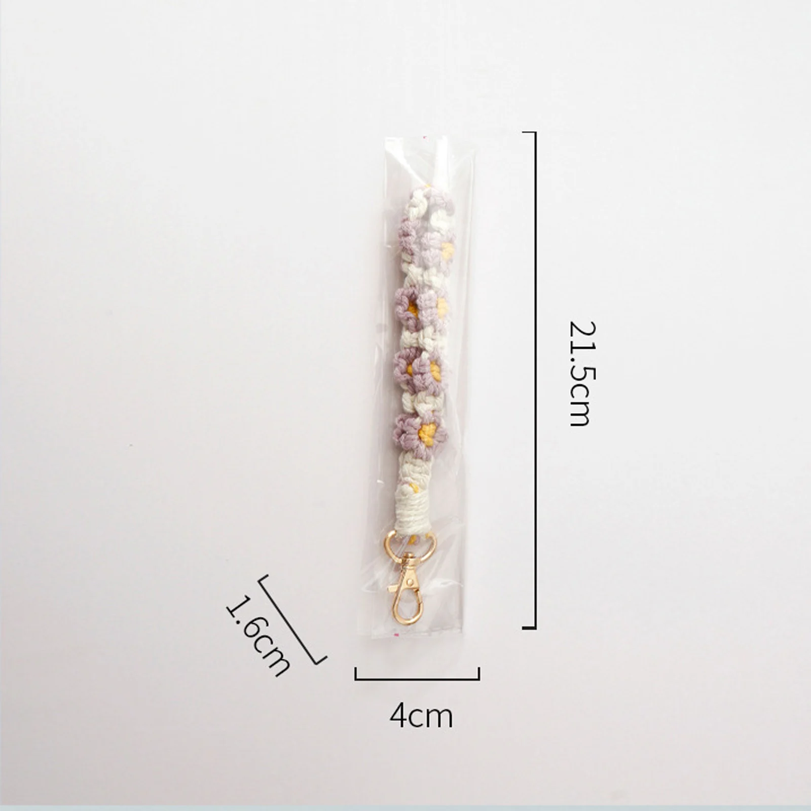 Portachiavi Boho Fatto A Mano Con Fiore E Cordino Per Telefono: Regalo Originale Per Ragazze, Ideale Per Borse - 2