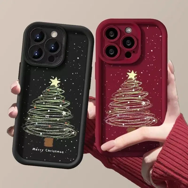 Festive Christmas Tree Star River Soft Shockproof Phone Case