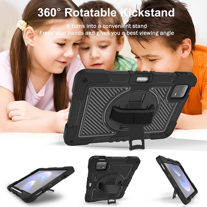 Durable Tablet Case with Kickstand & Shoulder Straps - Enhanced Protection for 8.7 to 11 Inch Tablets