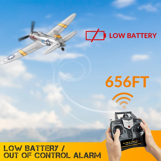 P47 Thunderbolt RC Plane 2.4G 4Ch RC Fighter 400mm Wingspan P47 RTF Aircraft One-key Aerobatic  RC Warbird Airplane Toys Gifts 4