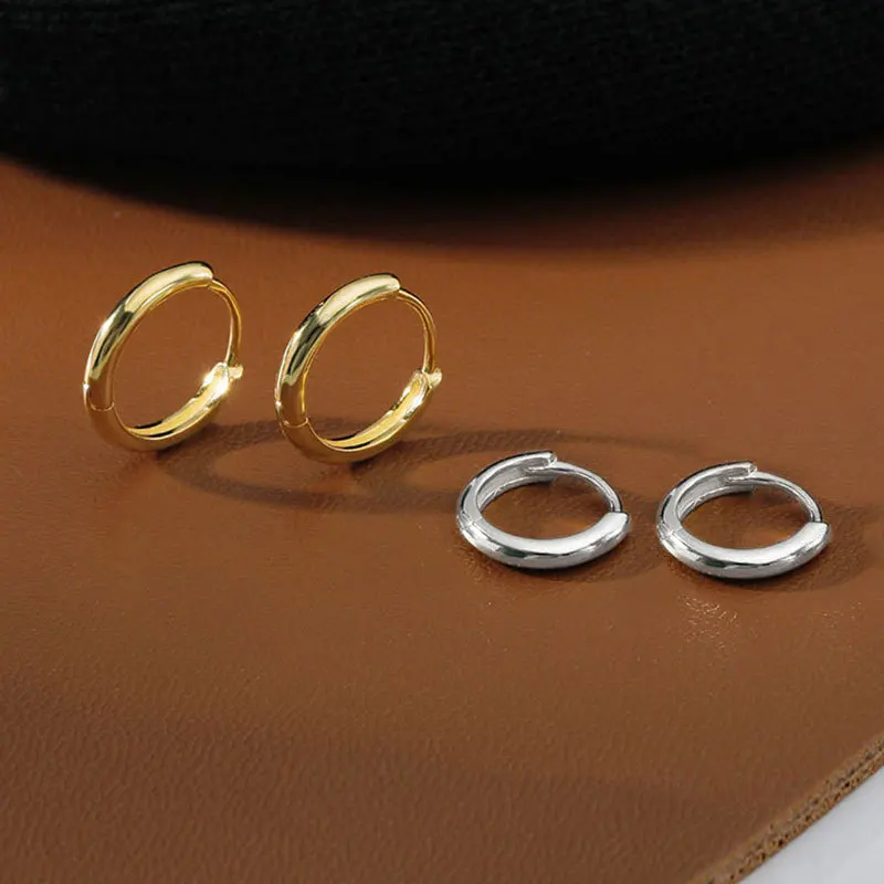 2PCS Edelstahl Minimal Creolen Für Frauen Mädchen Gold Farbe Kleine Piercing Ohrring Hochzeit Geschenk Glatte Ohr Knochen Schnalle – Detail 6