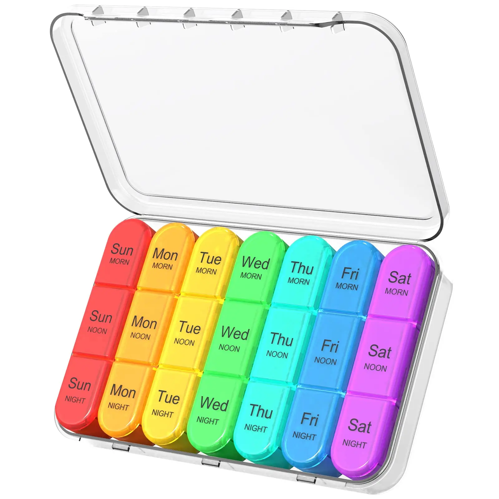 Weekly Pill Organizer with 3 Daily Compartments - Travel-Friendly Vitamin and Medication Case