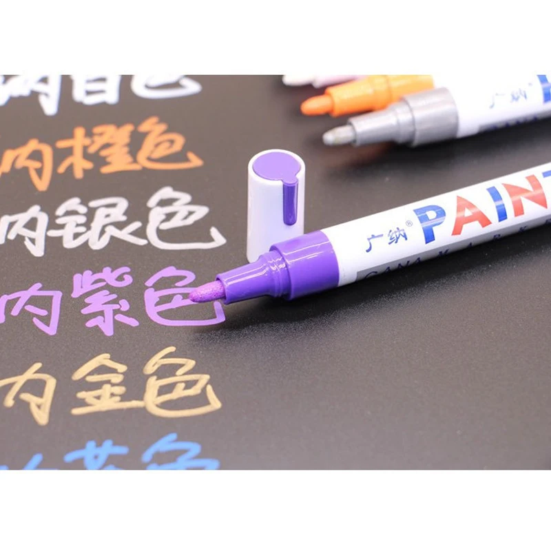 1 Piece Car Paint Pen Waterproof Car Wheel Tire Oily Painting Mark Pen Auto Rubber Tyre Tread CD Metal Permanent Paint Marker