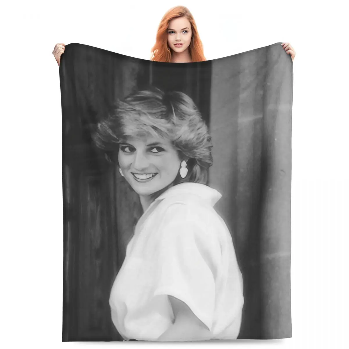 

Princess Diana Lady Flannel Blanket Quality Warm Soft British Royal Family Bedding Throws Winter Travel Chair Sofa Bed Bedspread