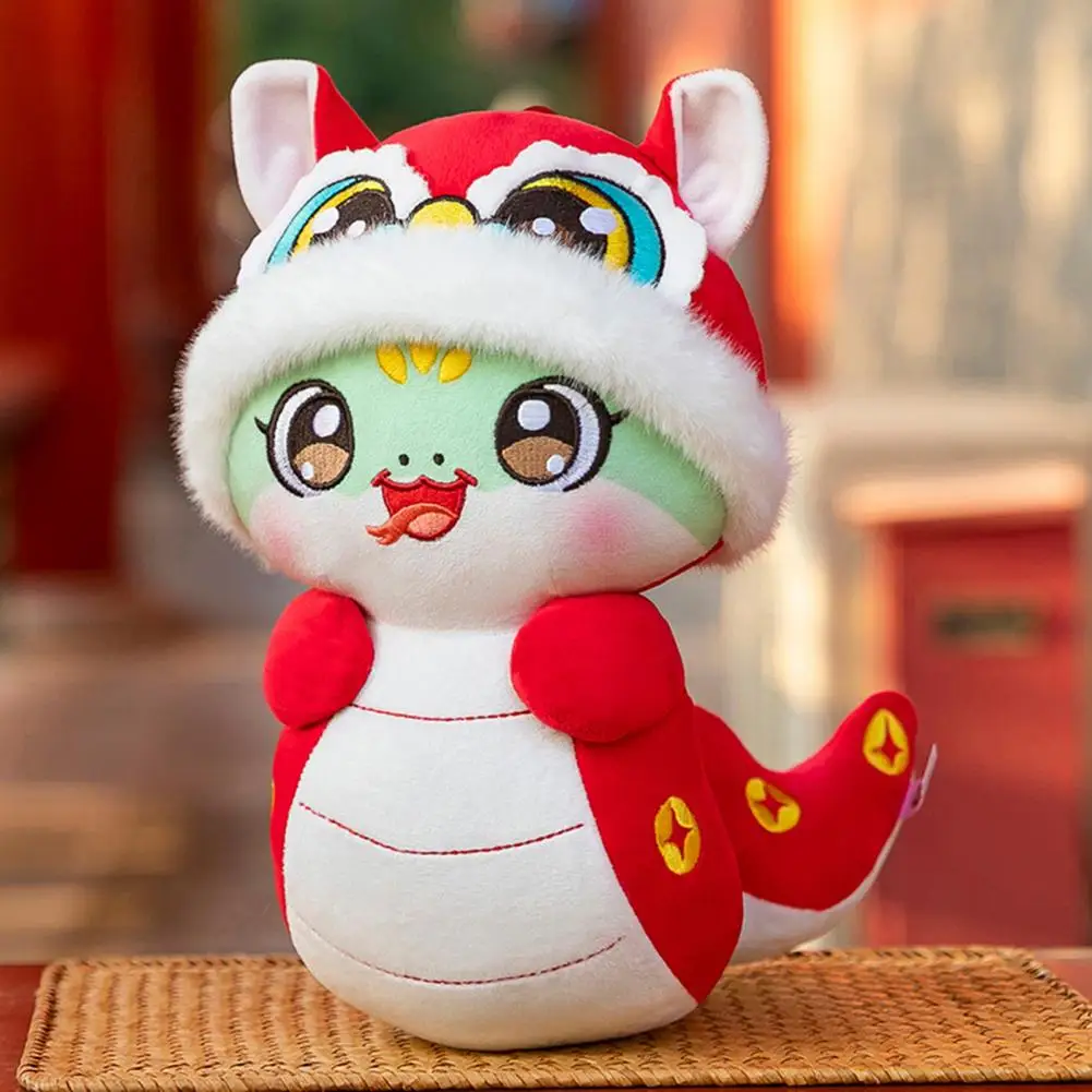 Chinese New Year Snake Mascot Cute Snake Plush Toy Chinese Zodiac Stuffed for Kids Adults Feng Shui