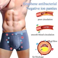 Boxer pour homme sans traces, taille mi-haute, technologie anionique, sous-vêtements confortables, respirants, design massant, sous-vêtements noirs pour homme 1