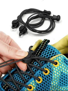 1 Pair of Elastic Shoelaces with Buckle, Black No-Tie Shoelaces, Suitable for Sneakers, Casual Shoes, White Shoes, Basketball Shoes, Running Training Shoes, Unisex Shoe Accessories