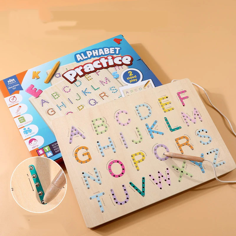 LIQU Double Sided Magnetic Letter Board - 2 in 1 Alphabet Magnets Tracing  Board for Toddlers ABC Letters Uppercase & Lowercase