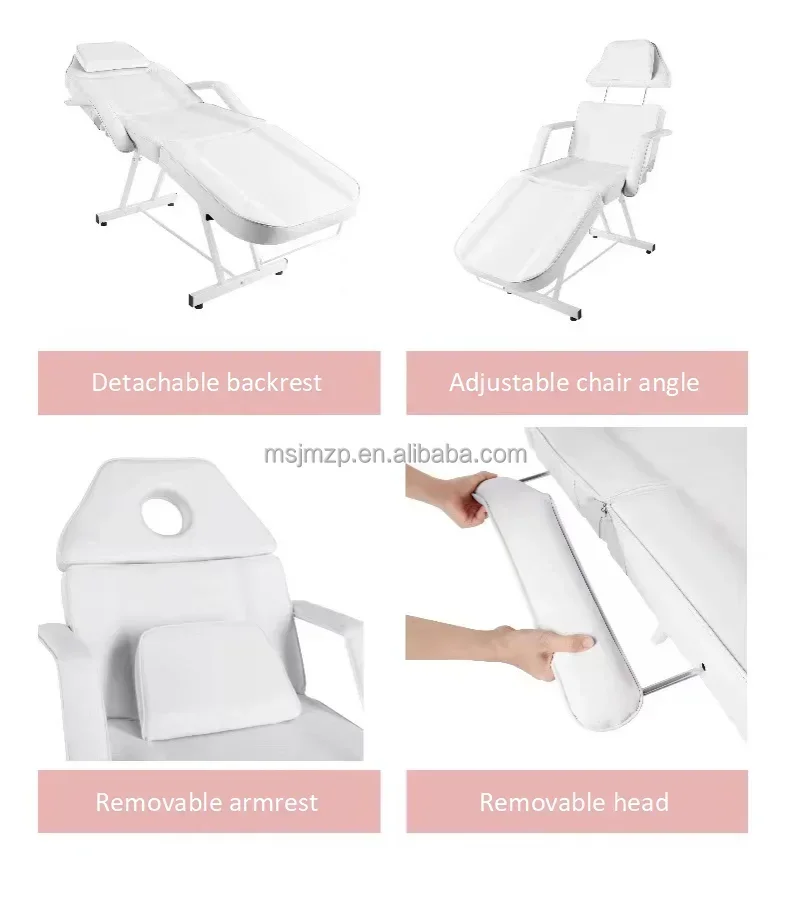 Portable Beauty Bed for Home Use Massage Bed with Technician Chair  Comfortable 4-fold Barber Chair Beauty Chair 6