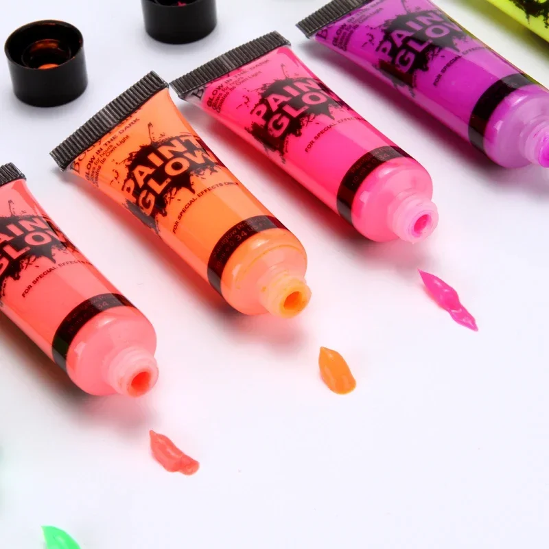 5 pcs Body Art Paint Neon Fluorescent Party Festival Halloween Cosplay Makeup Kids Face Paint UV Glow Painting 6