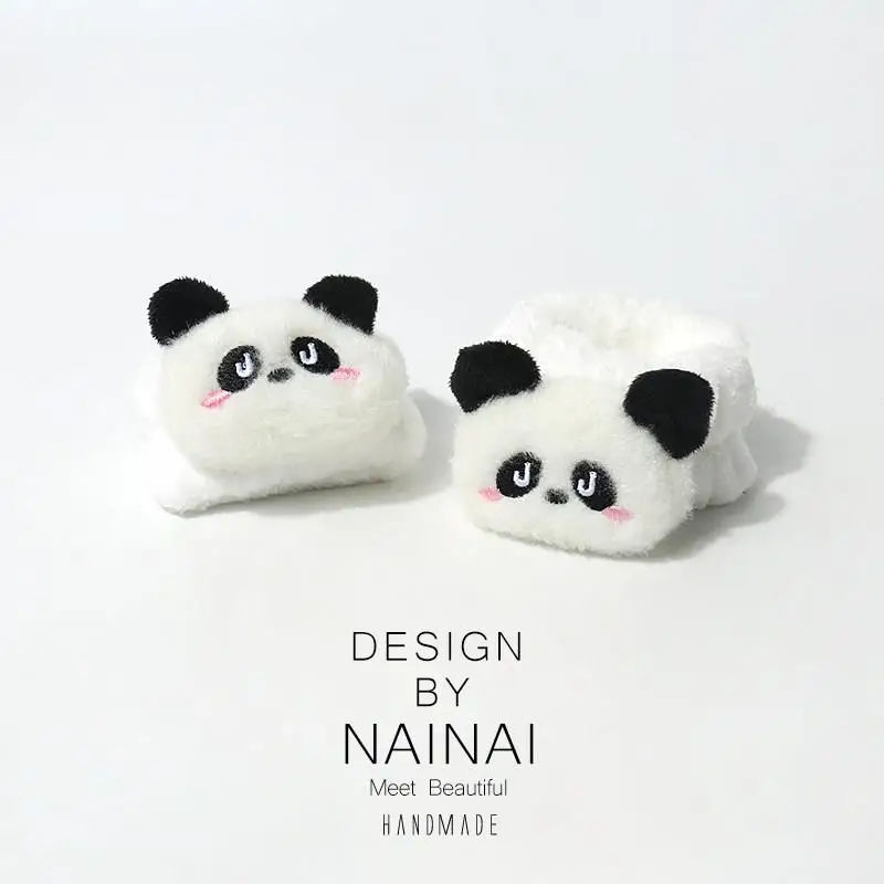 귀여운 봉제 팬더 장난감 방수 손목밴드 세안용 물튀김 방지 탄성 헤어밴드 방수 핸드 링 개인 위생용품