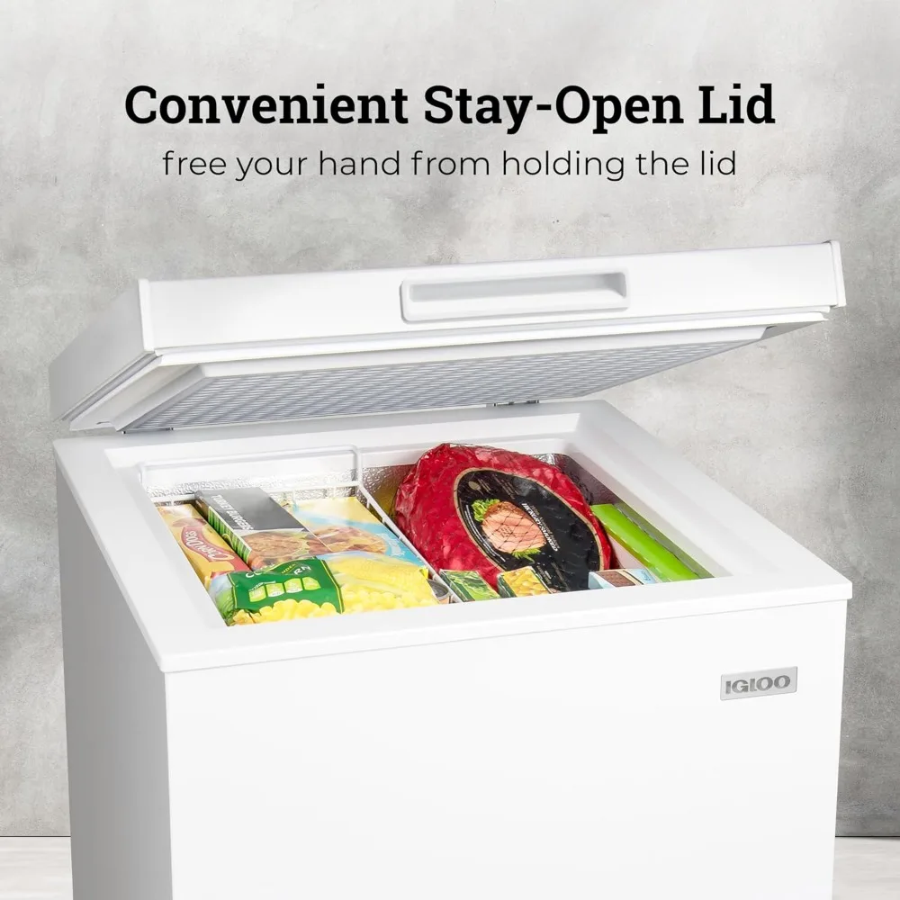 5.0 Cu. Ft. Chest Freezer With Removable Basket, Free-Standing Door Temperature Ranges From-10&deg; to 10&deg; F,