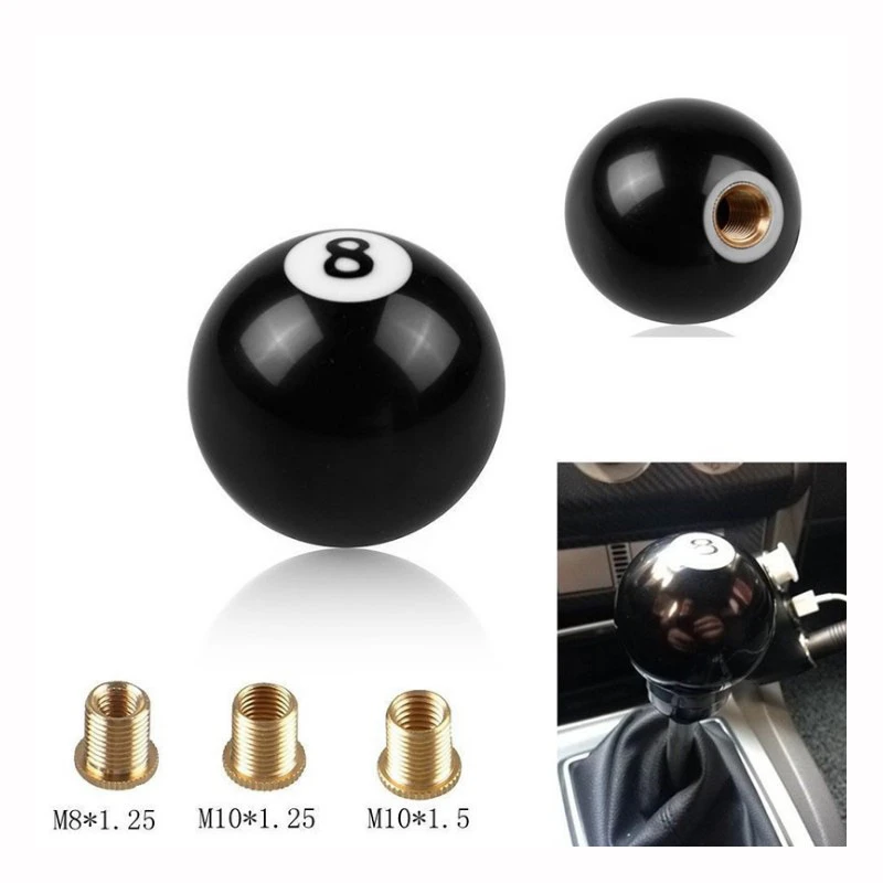 Hot Sale Black 8 Ball Car Gear Knob Short Shifter Knob Acrylic 8 Ball Billiards For Auto