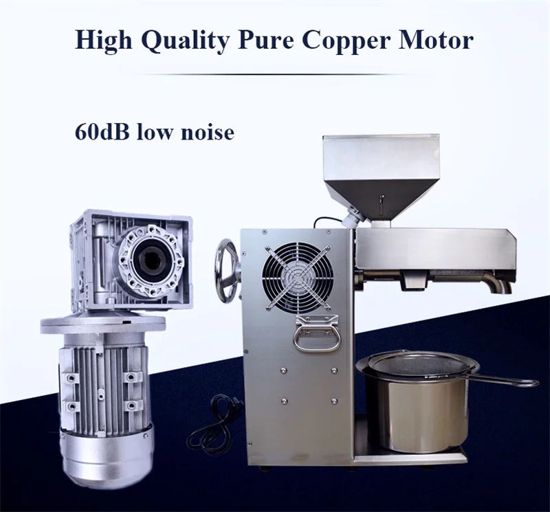 Commercial Oil Press 220V Stainless Steel Peanuts Walnuts Sunflower Seeds Oil Making Pressing Machine Food Processor 2