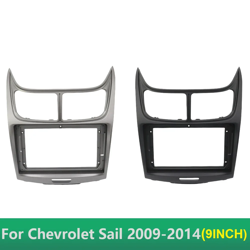 Radio installation frame radio installation accessories radio frame auto interior decors radio panel 9 Inch Car Fascia Frame Adapter For Chevrolet Sail 2009-2014 Android Radio Stereo Dashboard Kit Face Plate