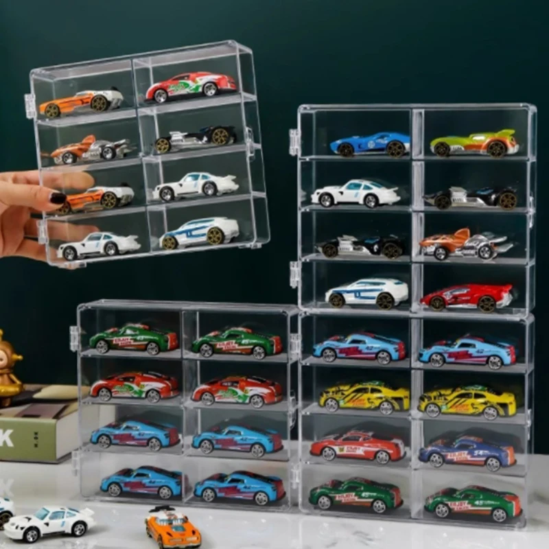 

1:32 /1:64 Plastic Plastic Toy Storage Box Car Model Display Stand Stackable Moisture Proof Dustproof Sturdy Display Box