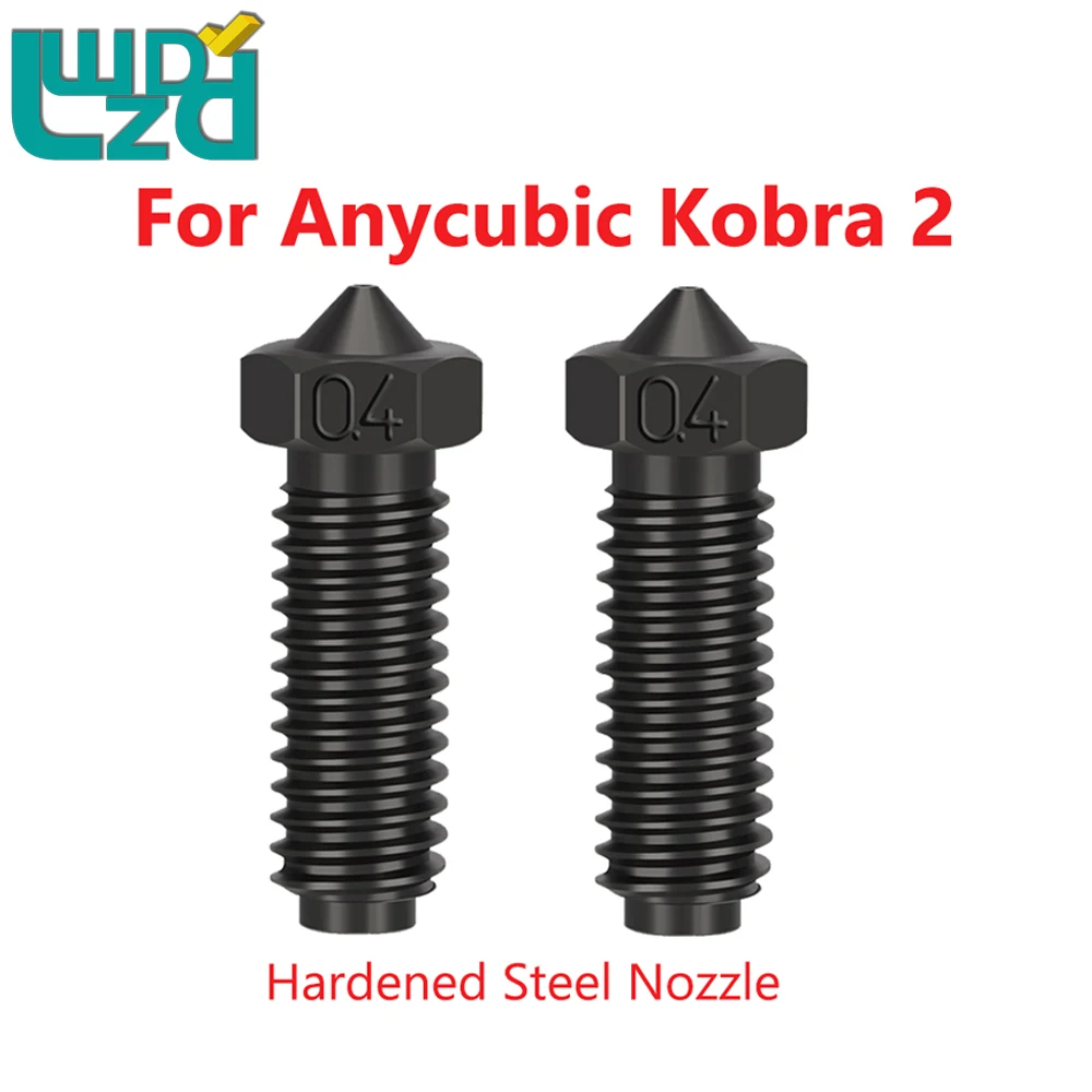 1/2 Pz Per Anycubic Kobra 2 Ugelli In Acciaio Temprato 0.2/0.4/0.6/0.8/1.0/1.2Mm Filamento Ad Alta Precisione 1.75Mm 3D