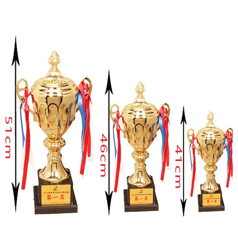 Customizable Trofeo Champions Trophy Contest Commercial Covered Sports Metal Trophy Football Medal Souvenir Cup Big, 1Pc