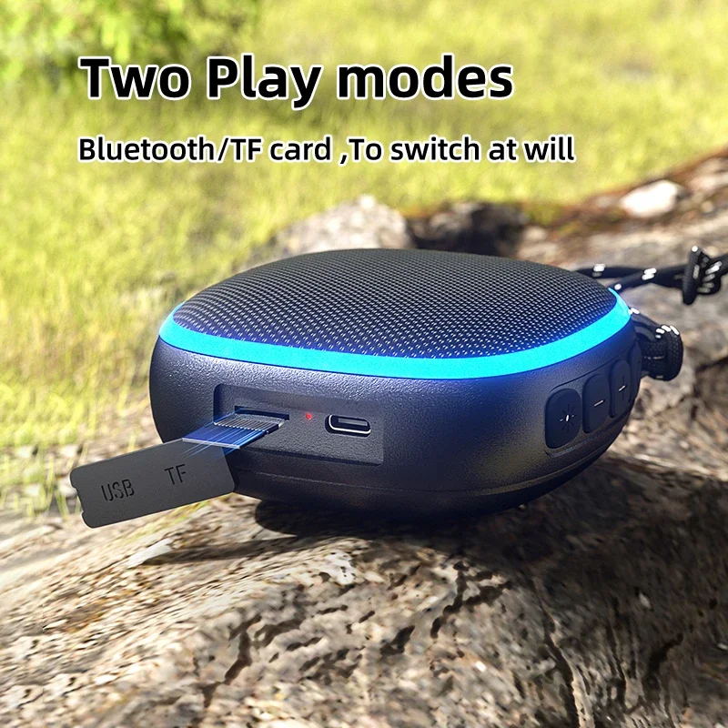 Rockmia 6W Mini Portable Wireless BT Speaker Bluetooth 5.3 Music Box RGB Light For PC Gaming Magnetic to Steel EBS-309